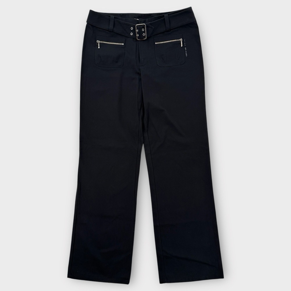 Jill Stuart Pants Womens Medium‎ Belted Utility High Waist Black Surplus Y2K NEW